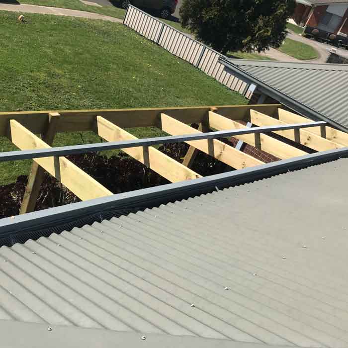A picture of a Ballarat pergola from the roof